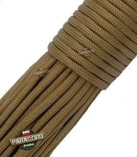 Paracord 550, kolor: Coyote brown - linka spadochronowa z siedmioma rdzeniami