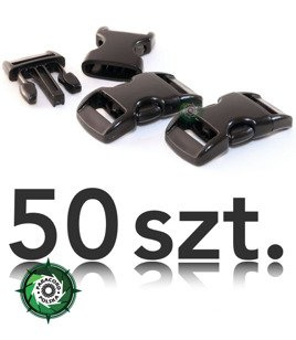 50 szt. Solidna Oryginalna Plastikowa Klamra typu Fastex 3/8" 10 mm - Czarna