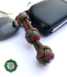 Paracord Zipper-Pull o splocie "Double Diamond" długość 60-65 mm. Idealny brelok do kluczy