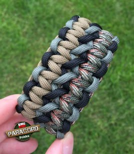 Bransoleta z Paracordu typ "Advanced X-Cobra" na klamrze typu: Fastex 20 mm