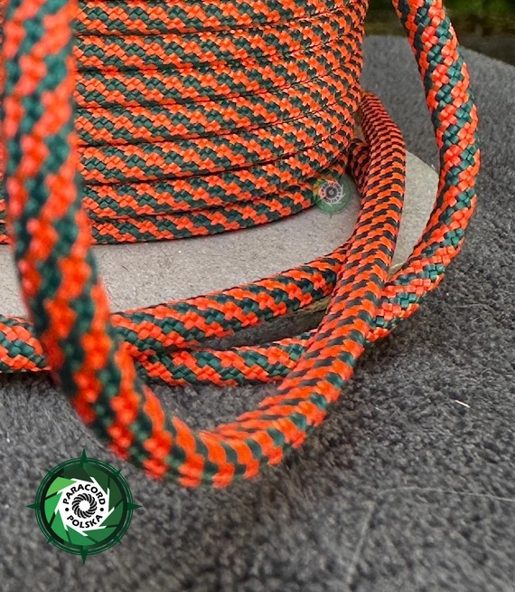 Paracord 550 Typ III, kolor: Snake Neon Orange Gun Metal - linka spadochronowa z siedmioma rdzeniami
