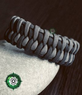 Bransoleta z Paracordu typ "Fishtrip", kolor: "Black - Gun Metal"