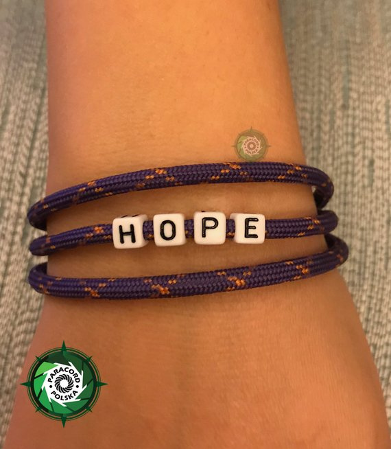 Bransoleta z Paracordu typ: "Magnetic", kolor: "Purple With Glow X"