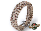 Bransoleta survivalowa z Paracordu typ "Cobra", z wplecioną metalową szeklą, kolor "Desert Camo"