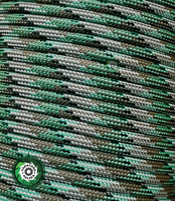 Paracord 550, kolor: Modern Green Camo - linka spadochronowa z siedmioma rdzeniami