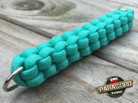 Brelok survivalowy z Paracordu 550 o splocie "Box Knot", kolor "Acid blue"