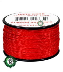 Nano Cord, kolor: Red - mocna poliestrowa linka o średnicy 0,75 mm.