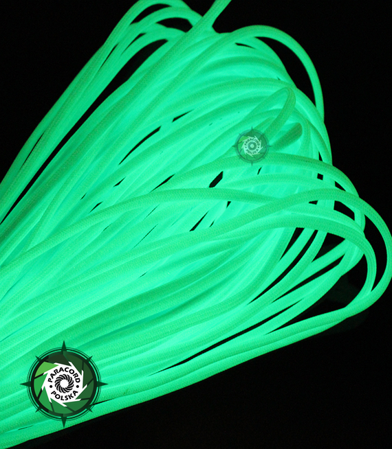 Paracord 550 Fosforescencyjny, kolor: Light Green - linka spadochronowa z siedmioma rdzeniami
