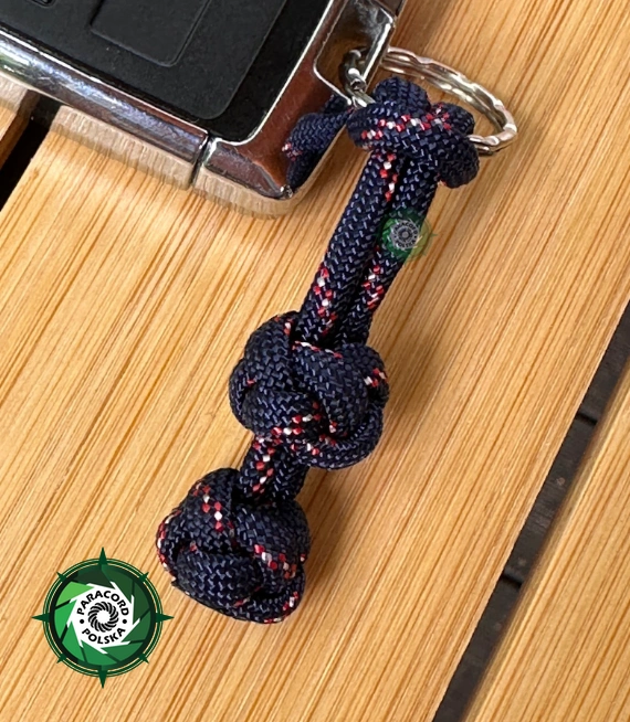 Paracord Zipper-Pull o splocie "Double Diamond" długość 60-65 mm. Idealny brelok do kluczy