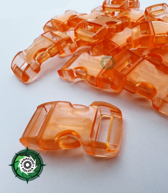 Solidna Oryginalna Plastikowa Klamra typu Fastex 3/8" 10 mm - Orange Transparent