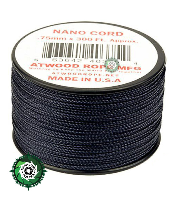 Szpulka linki Nano Cord o długości 91,45 metra, kolor: Navy Blue - mocna poliestrowa linka o średnicy 0,75 mm.